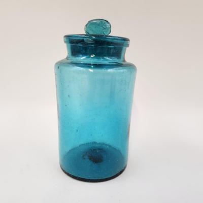 BRILLIANT TURQUOISE BUBBLE APOTHECARY CONTAINER