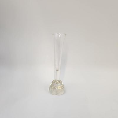 BEAUTIFUL CLEAR BUBBLE GLASS BOTTOM VASE