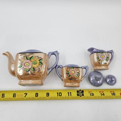 VINTAGE IRIDESCENT MADE IN JAPAN TEA SET