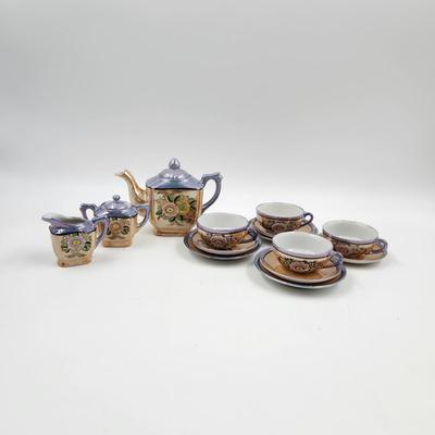 VINTAGE IRIDESCENT MADE IN JAPAN TEA SET