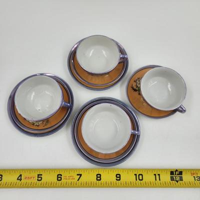 VINTAGE IRIDESCENT MADE IN JAPAN TEA SET