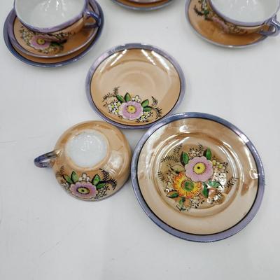 VINTAGE IRIDESCENT MADE IN JAPAN TEA SET