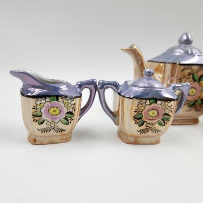 VINTAGE IRIDESCENT MADE IN JAPAN TEA SET