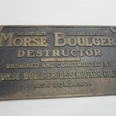 Vintage Morse Boulger Cast Bronze Identifier Plate