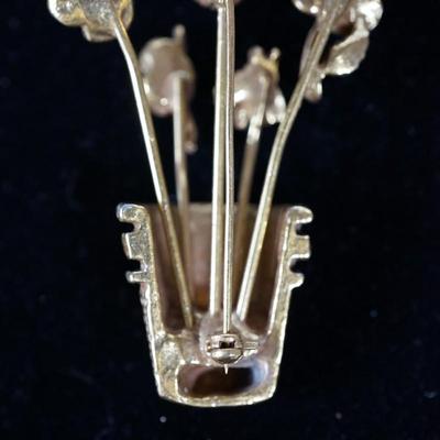 VINTAGE1950's COSTUME JEWELRY THIMBLE BROOCH W/ STICK PINS