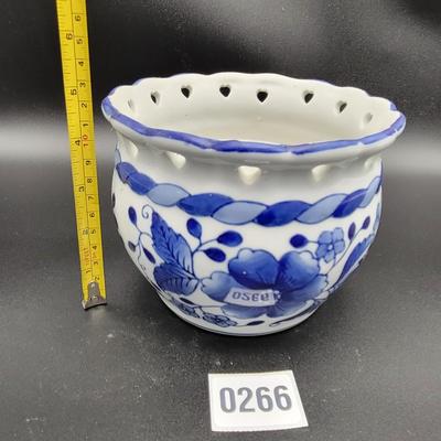 Blue and White Decor Pot