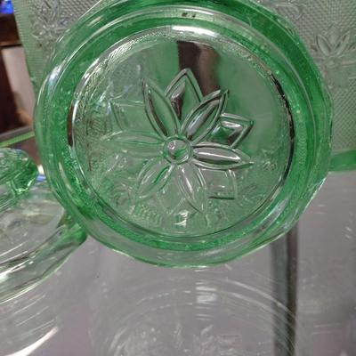 Jennette Green Glass Canister Set