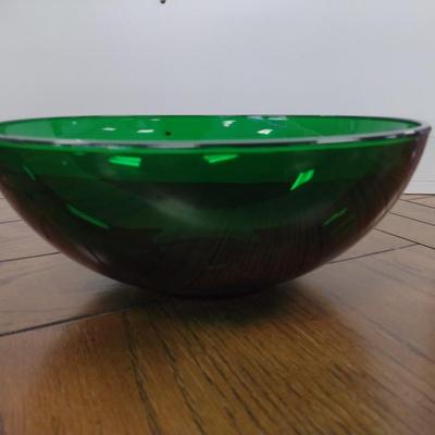 Dark Green Glass Centerpiece Bowl