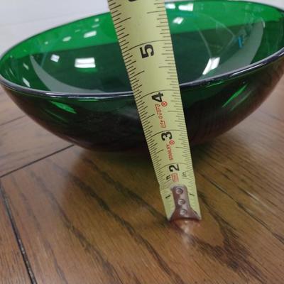 Dark Green Glass Centerpiece Bowl