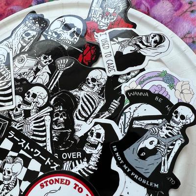 20 skeleton stickers  not kid friendly