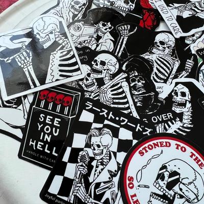 20 skeleton stickers  not kid friendly