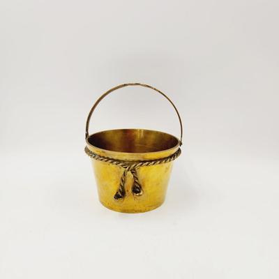 BRASS BUCKET W/ BRASS ROPE
