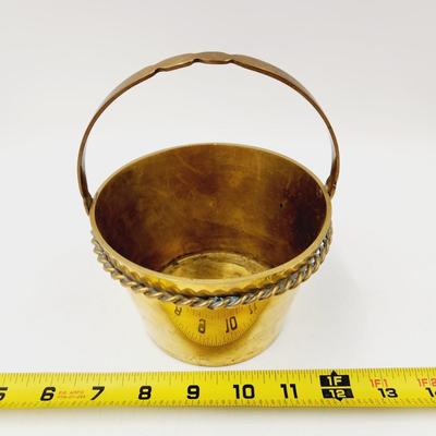 BRASS BUCKET W/ BRASS ROPE
