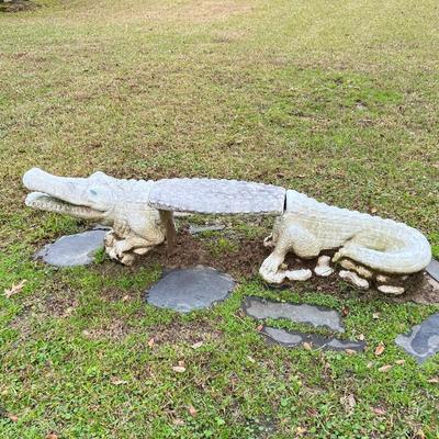 Concrete Alligator Bench