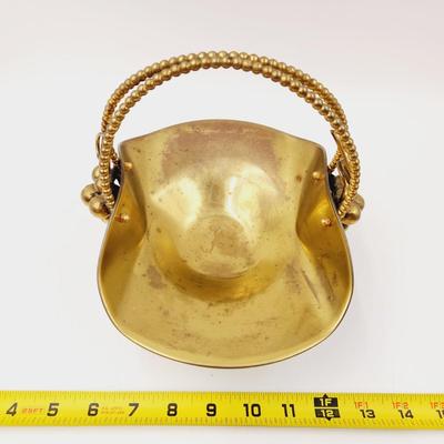 VINTAGE SOLID BRASS FRUIT STAND BASKET CENTER PIECE