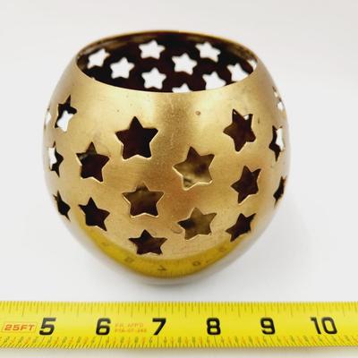 SOLID BRASS STAR CANDLE HOLDER