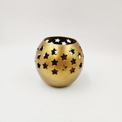 SOLID BRASS STAR CANDLE HOLDER