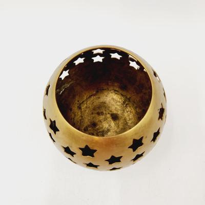 SOLID BRASS STAR CANDLE HOLDER
