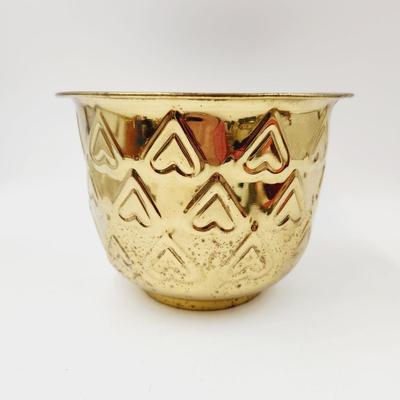 BRASS HEART DESIGN PLANTER