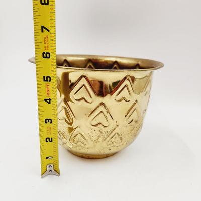 BRASS HEART DESIGN PLANTER