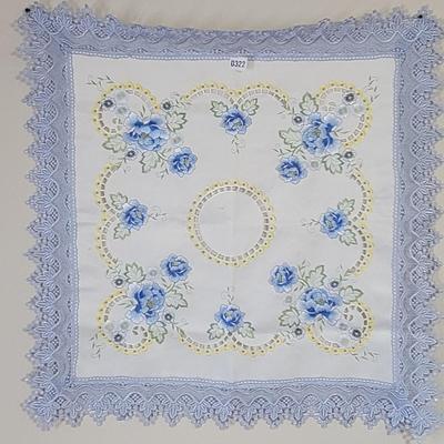 Blue Floral Pattern Table Cloth