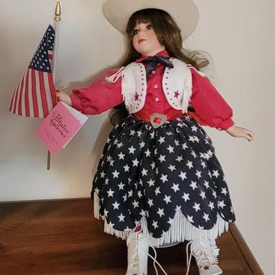 Paradise Galleries Patriotic Porcelain Doll