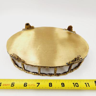 VINTAGE FOOTED W/ SIDES BRASS TRAY