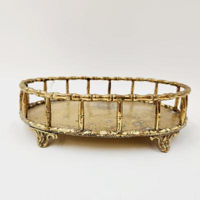 VINTAGE FOOTED W/ SIDES BRASS TRAY