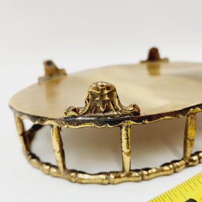 VINTAGE FOOTED W/ SIDES BRASS TRAY