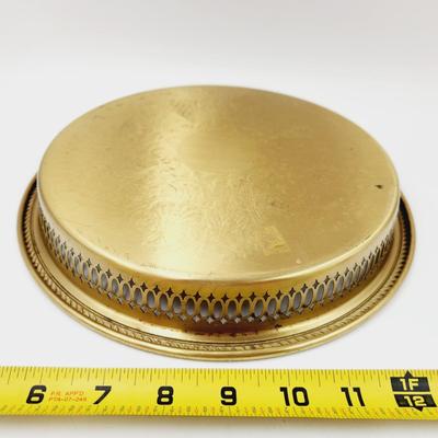 BEAUTIFUL BRASS ETCHED ROUND TRAY