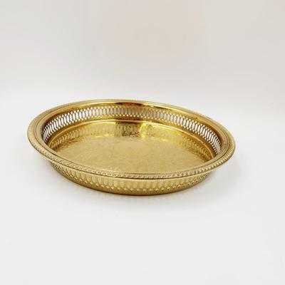 BEAUTIFUL BRASS ETCHED ROUND TRAY