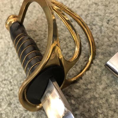 Smaller Saber Sword w/Brass; Lot #0675