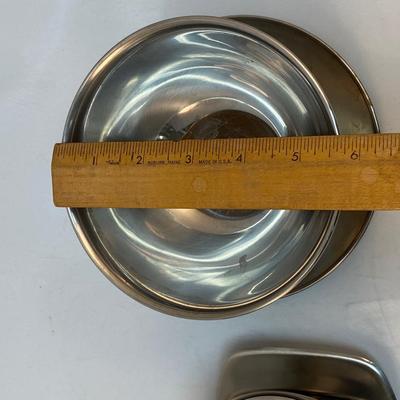 Vintage Stainless Steel Kitchenware Cream and Sugar Small Sauce Condiment Relish Bowl