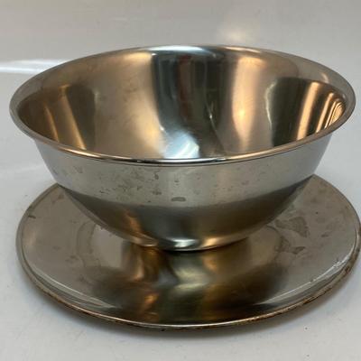 Vintage Stainless Steel Kitchenware Cream and Sugar Small Sauce Condiment Relish Bowl