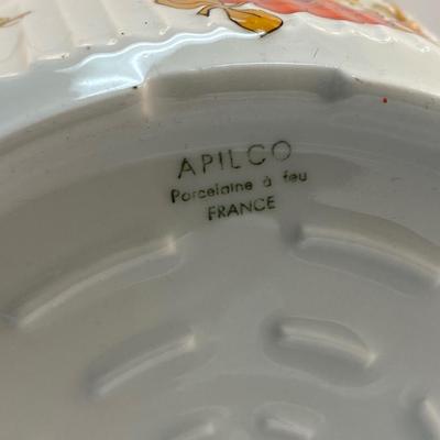 Vintage Apilco France Floral SoufflÃ© Dish Casserole Bowl