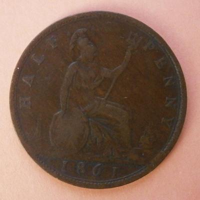 GREAT BRITAIN 1861 Half Penny