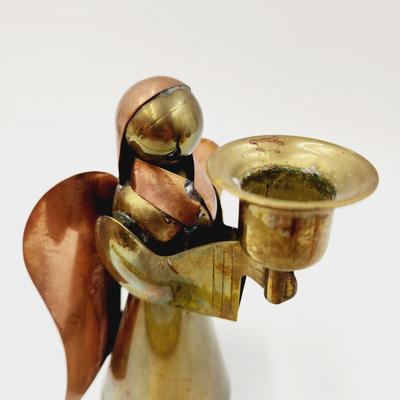 BRASS ANGEL CANDLE HOLDER
