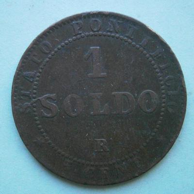 ITALY - VATICAN PAPAL STATES 1867 1 Soldo Coin