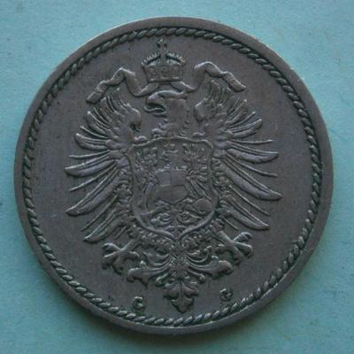 GERMANY 1889G 5 Pfennig Coin