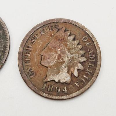 2 - 1894 INDIAN HEAD PENNIES
