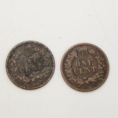 2 - 1890 INDIAN HEAD PENNIES