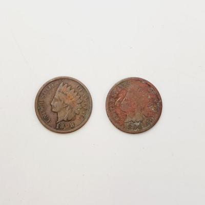 2 - 1898 INDIAN HEAD PENNIES