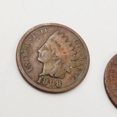 2 - 1898 INDIAN HEAD PENNIES