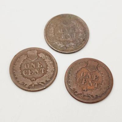 3 - 1887 INDIAN HEAD PENNIES