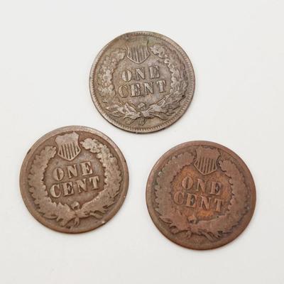 3 - 1887 INDIAN HEAD PENNIES