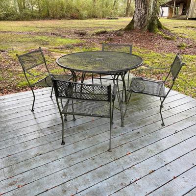 Iron Patio Table & Four (4) Chairs