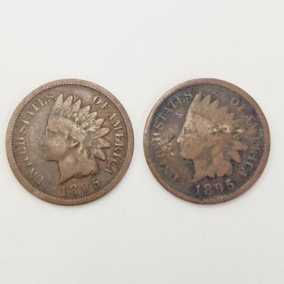 2 - 1895 INDIAN HEAD PENNIES