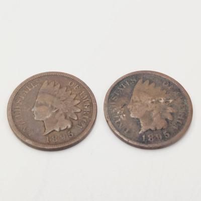 2 - 1895 INDIAN HEAD PENNIES