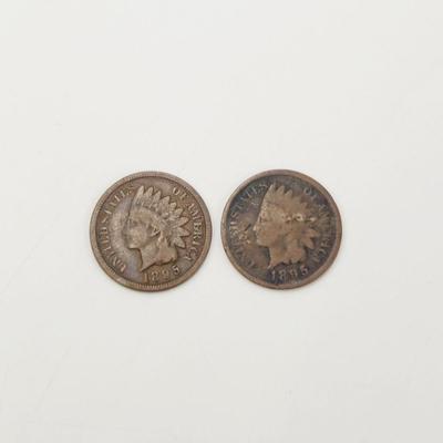 2 - 1895 INDIAN HEAD PENNIES