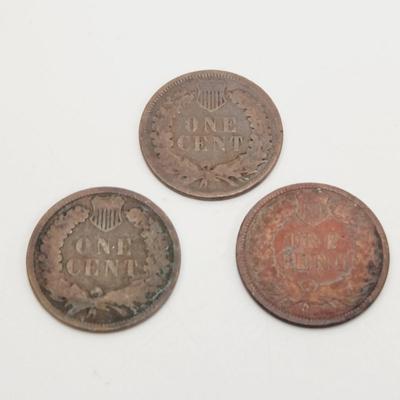 3 - 1886 INDIAN HEAD PENNIES